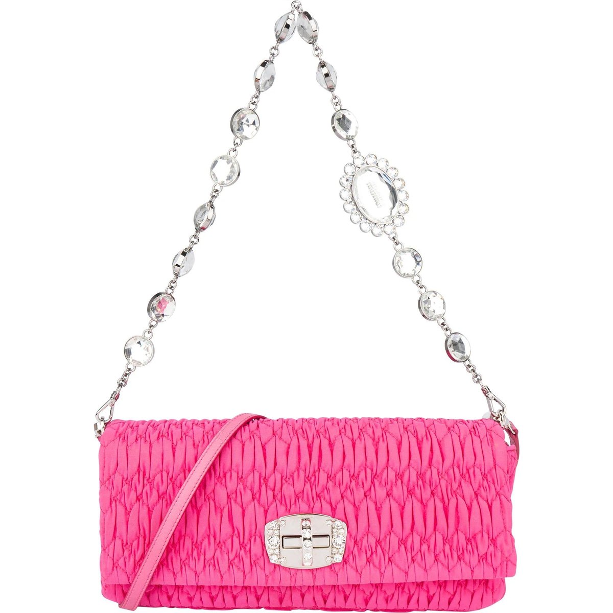 Miu Crystal cloth handbag
