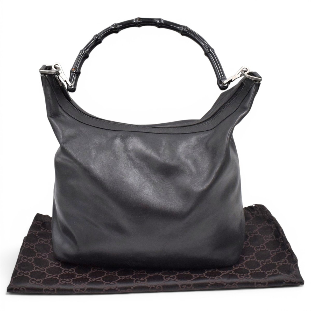 Bamboo Top Handle leather handbag