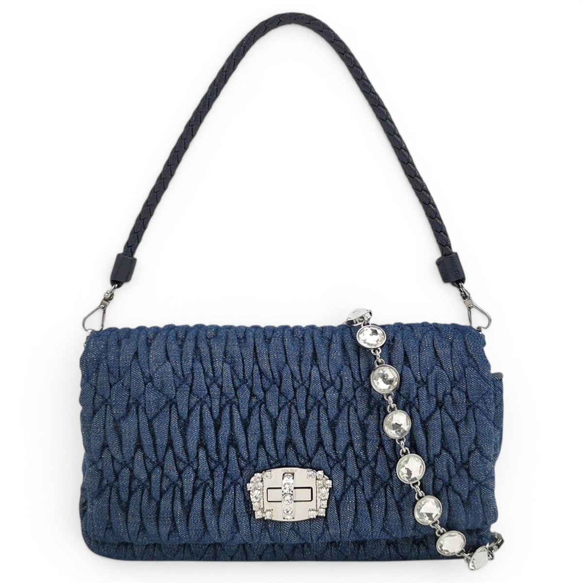 Miu Crystal cloth handbag