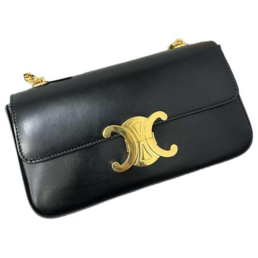 Triomphe chain leather handbag