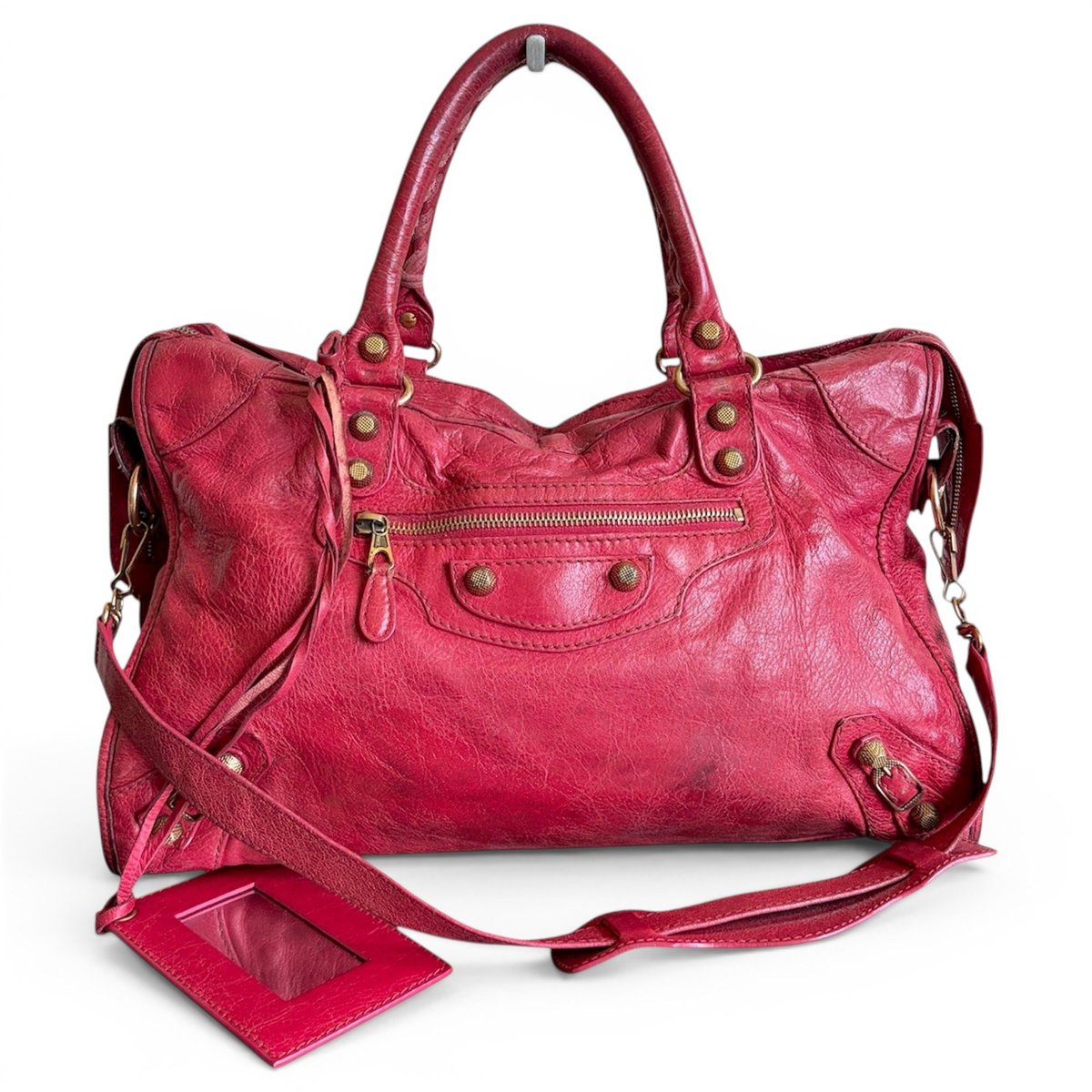 City leather handbag