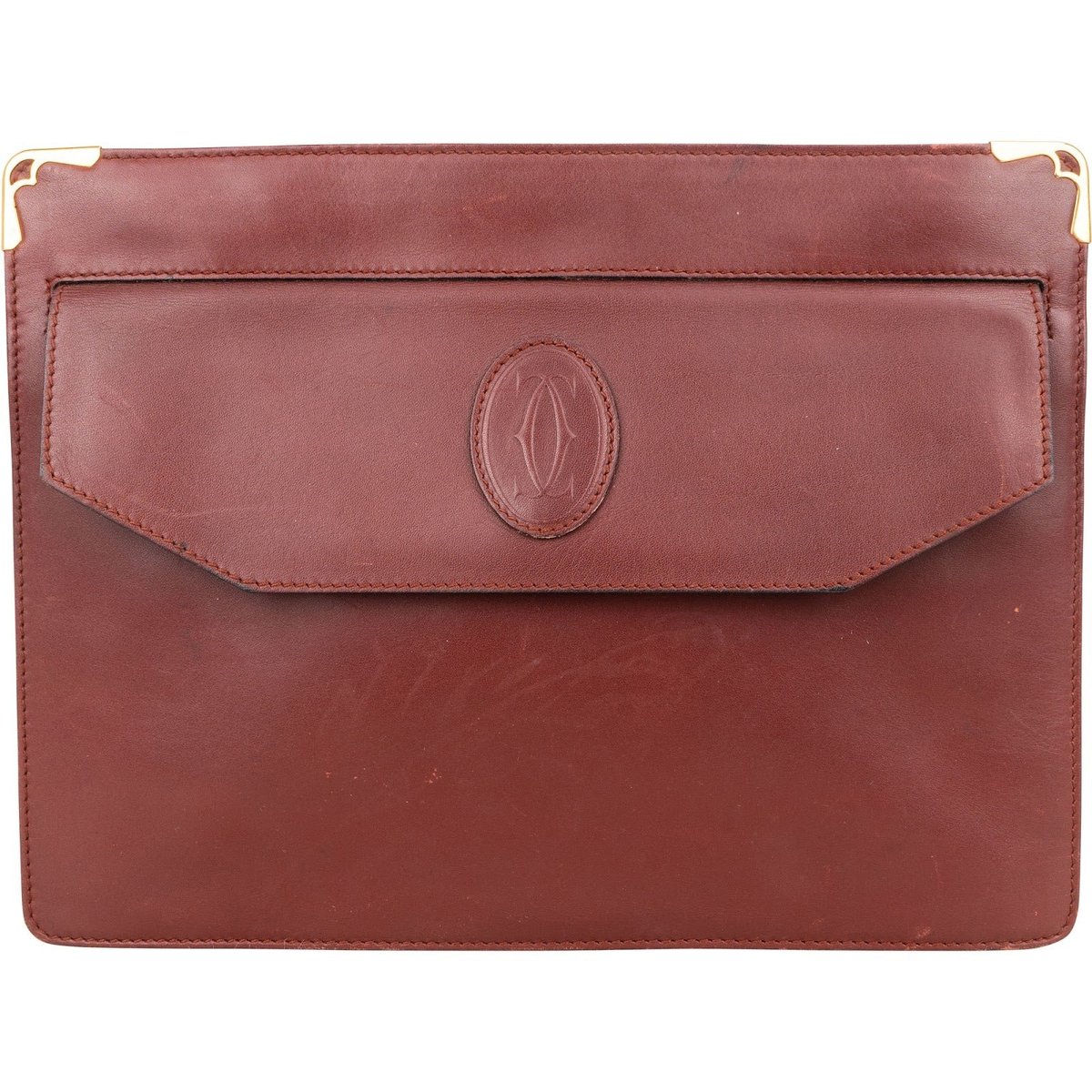 C leather clutch bag