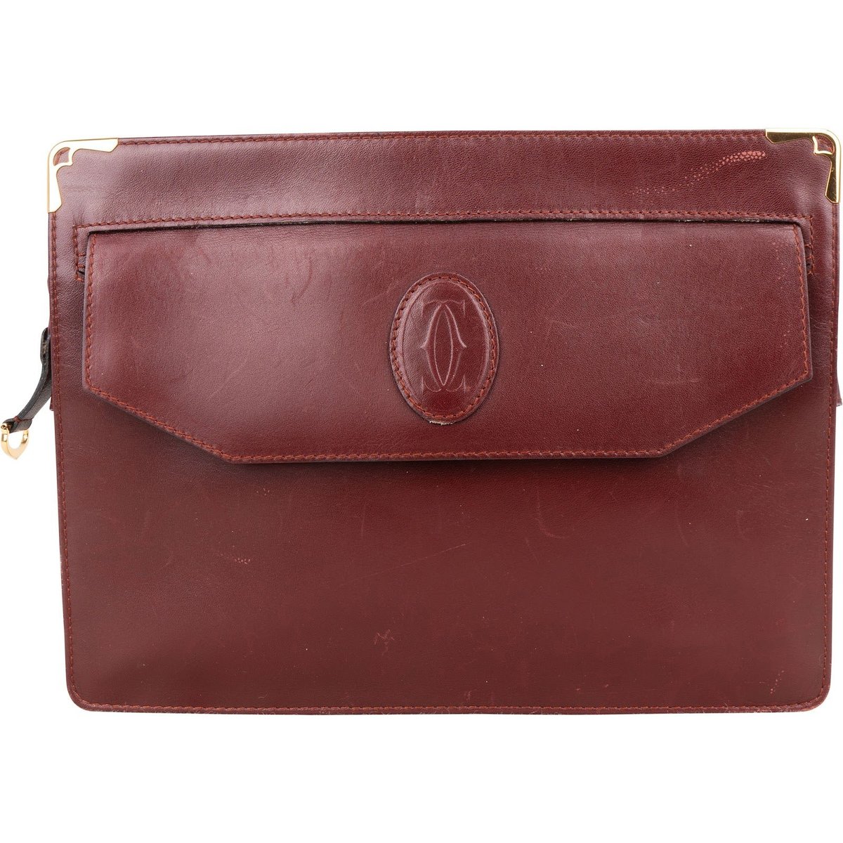 C leather clutch bag