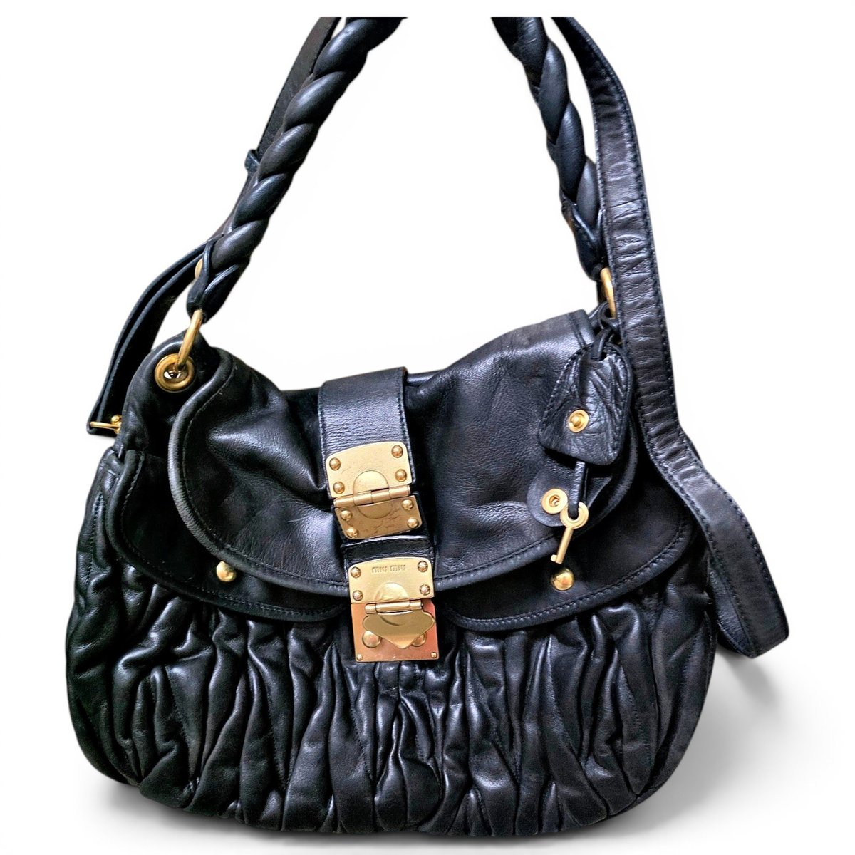 Coffer leather handbag
