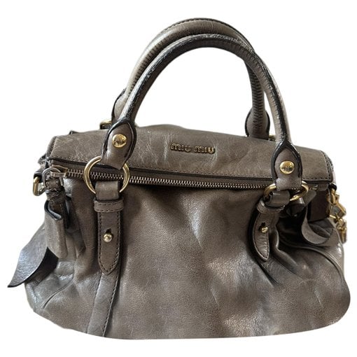 Bow bag leather handbag