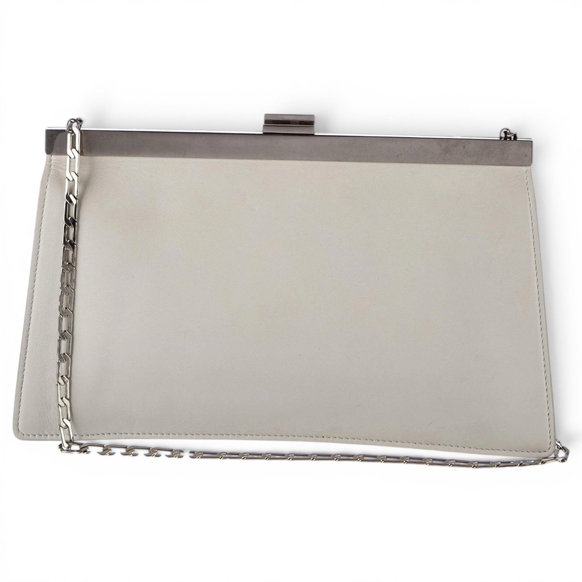 Clasp leather handbag