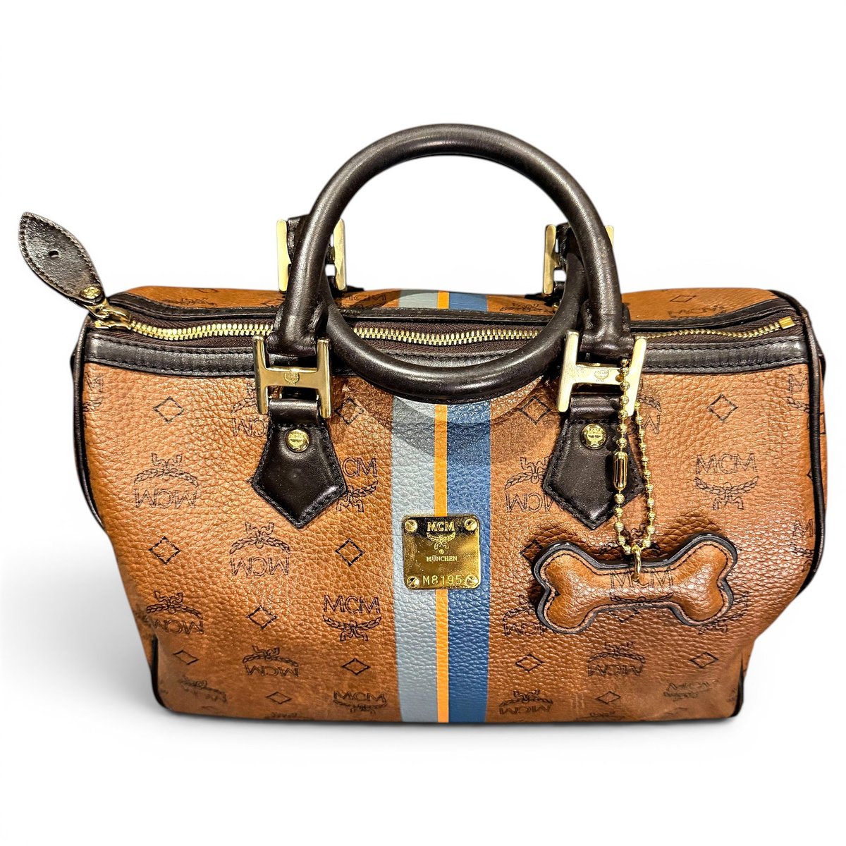 Boston leather bowling bag