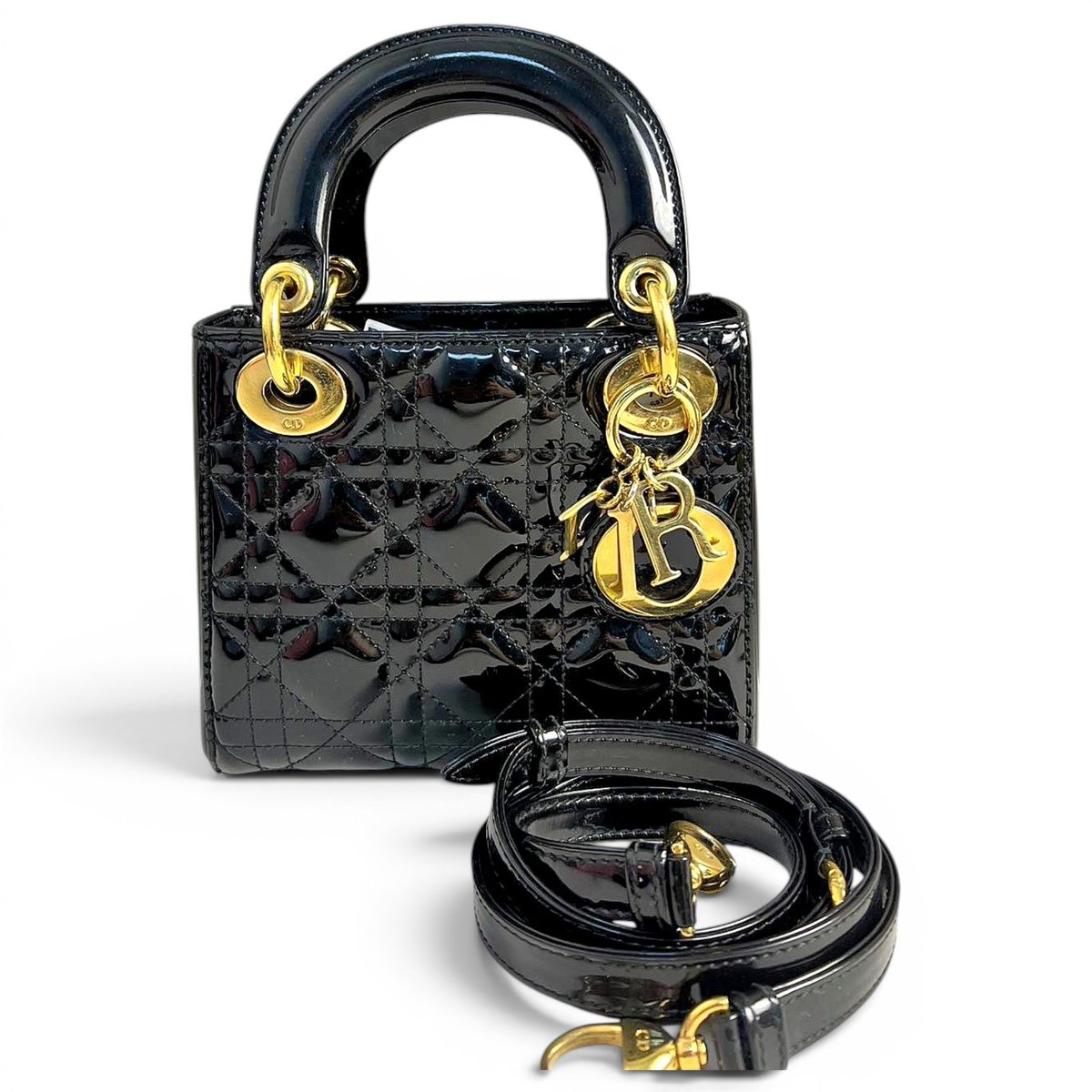 Lady Dior patent leather handbag