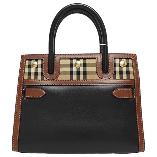 Title leather handbag