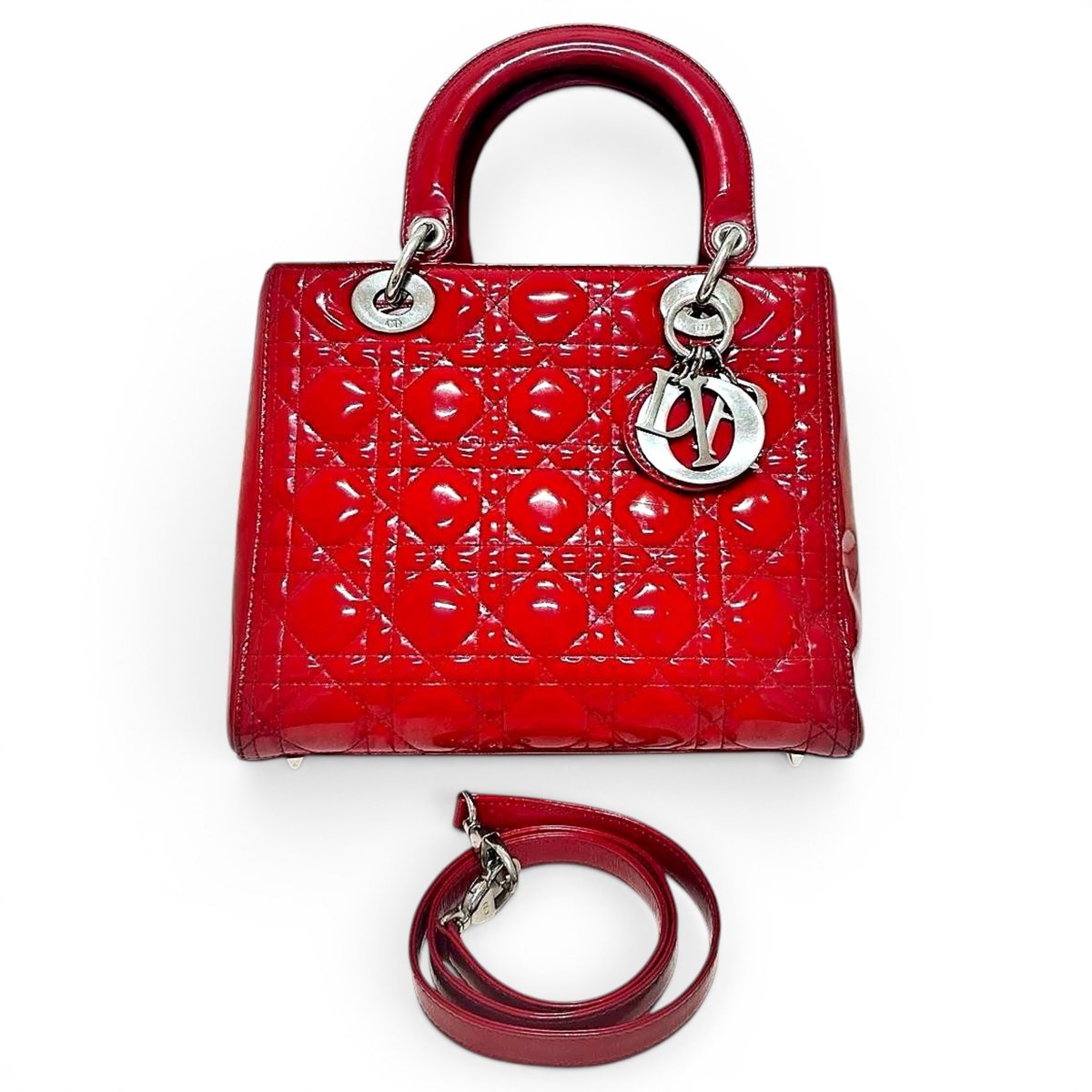 Lady Dior patent leather handbag