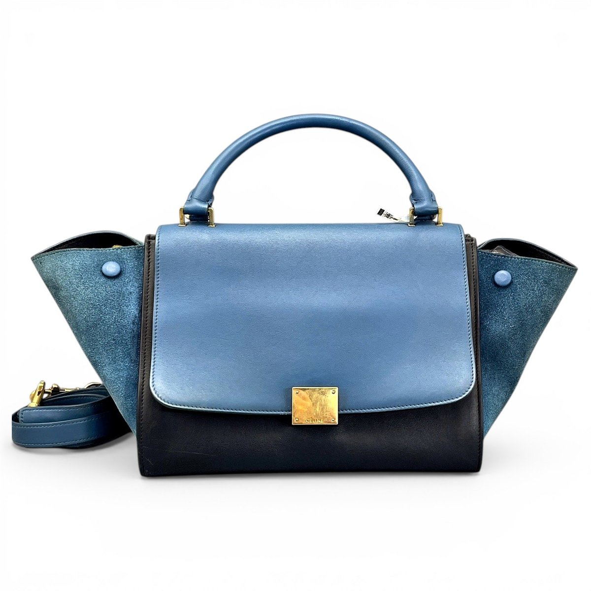 Trapèze leather handbag