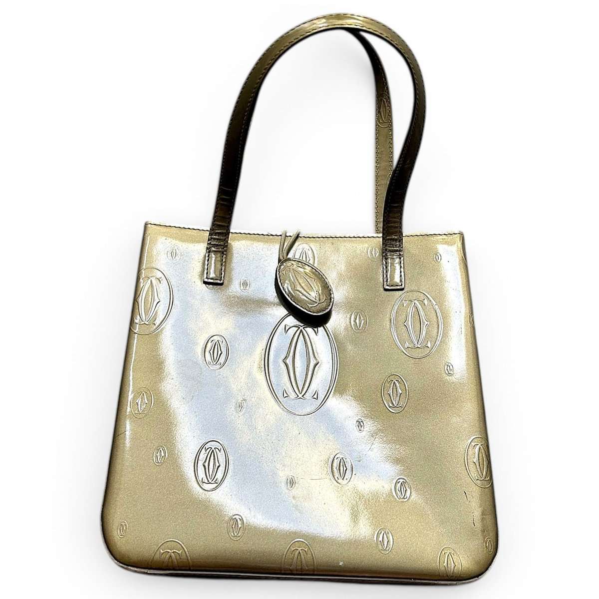 Patent leather handbag