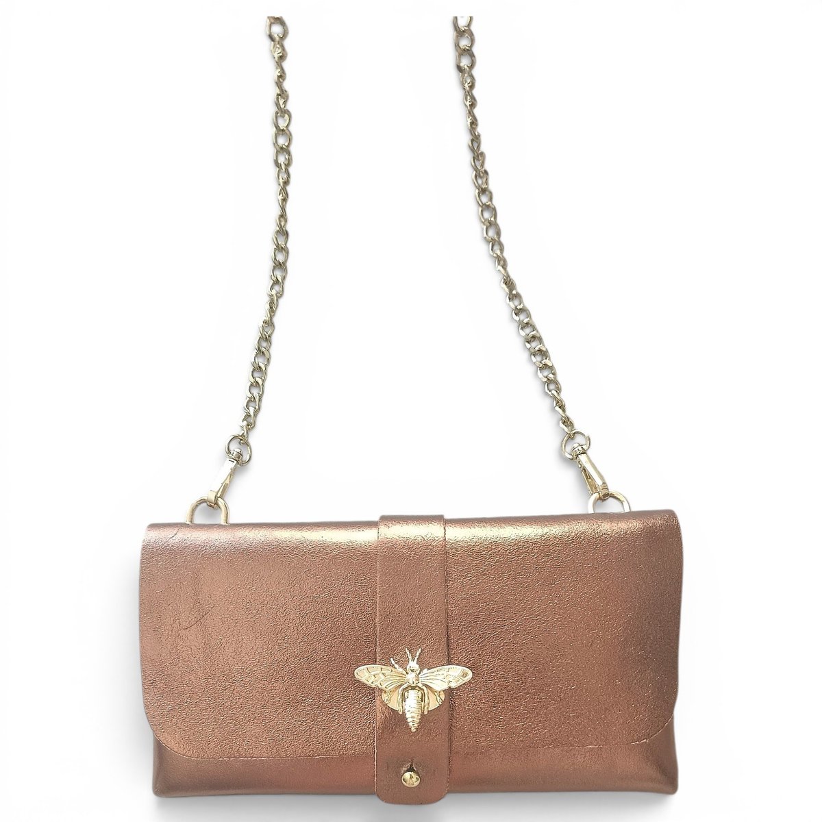 Leather clutch bag