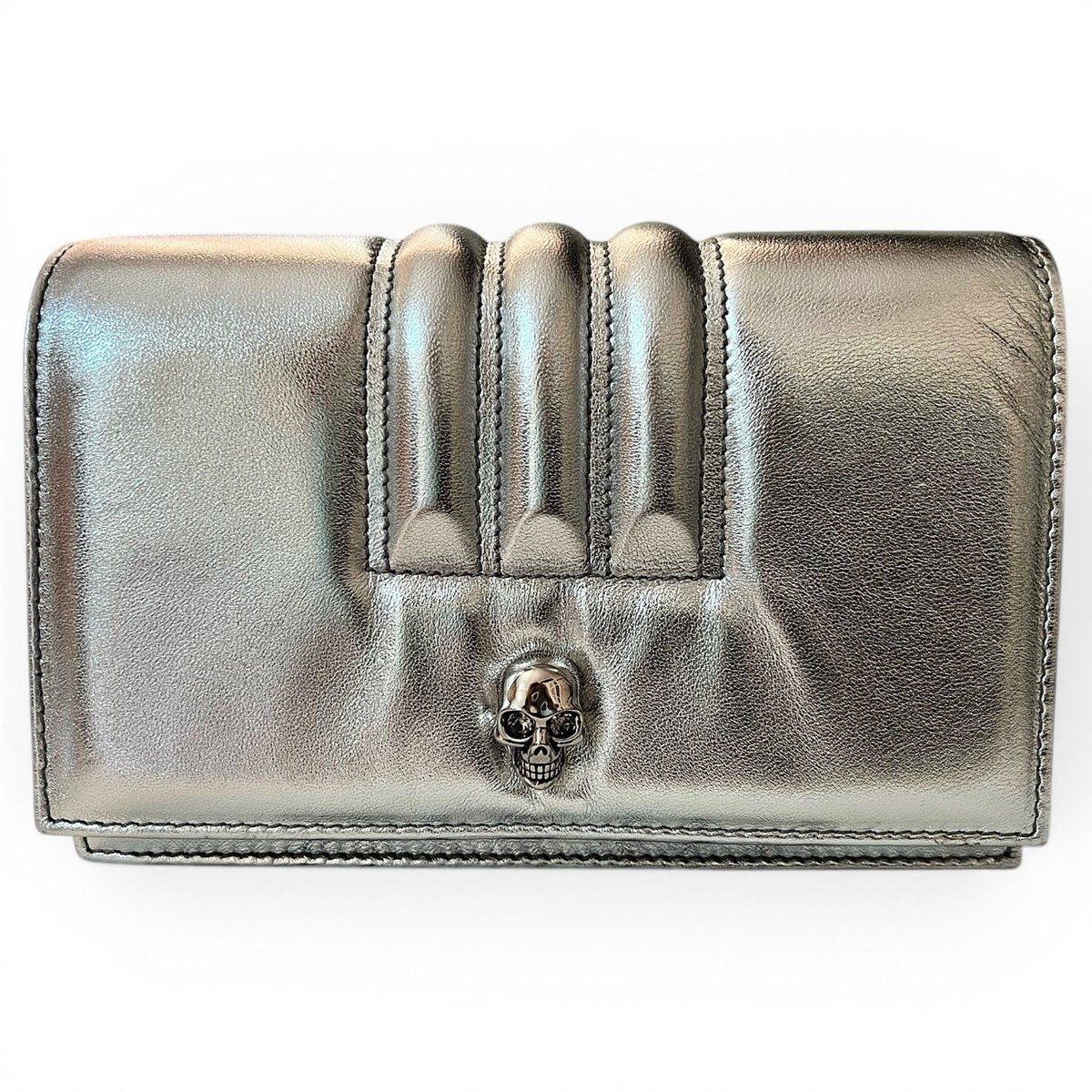 Skull leather crossbody bag