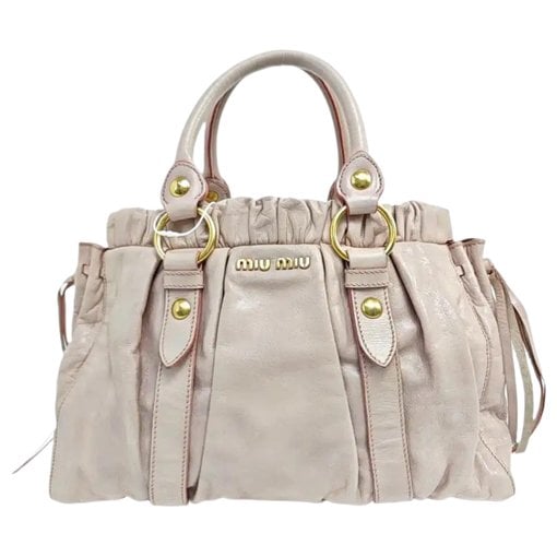 Bow bag leather handbag