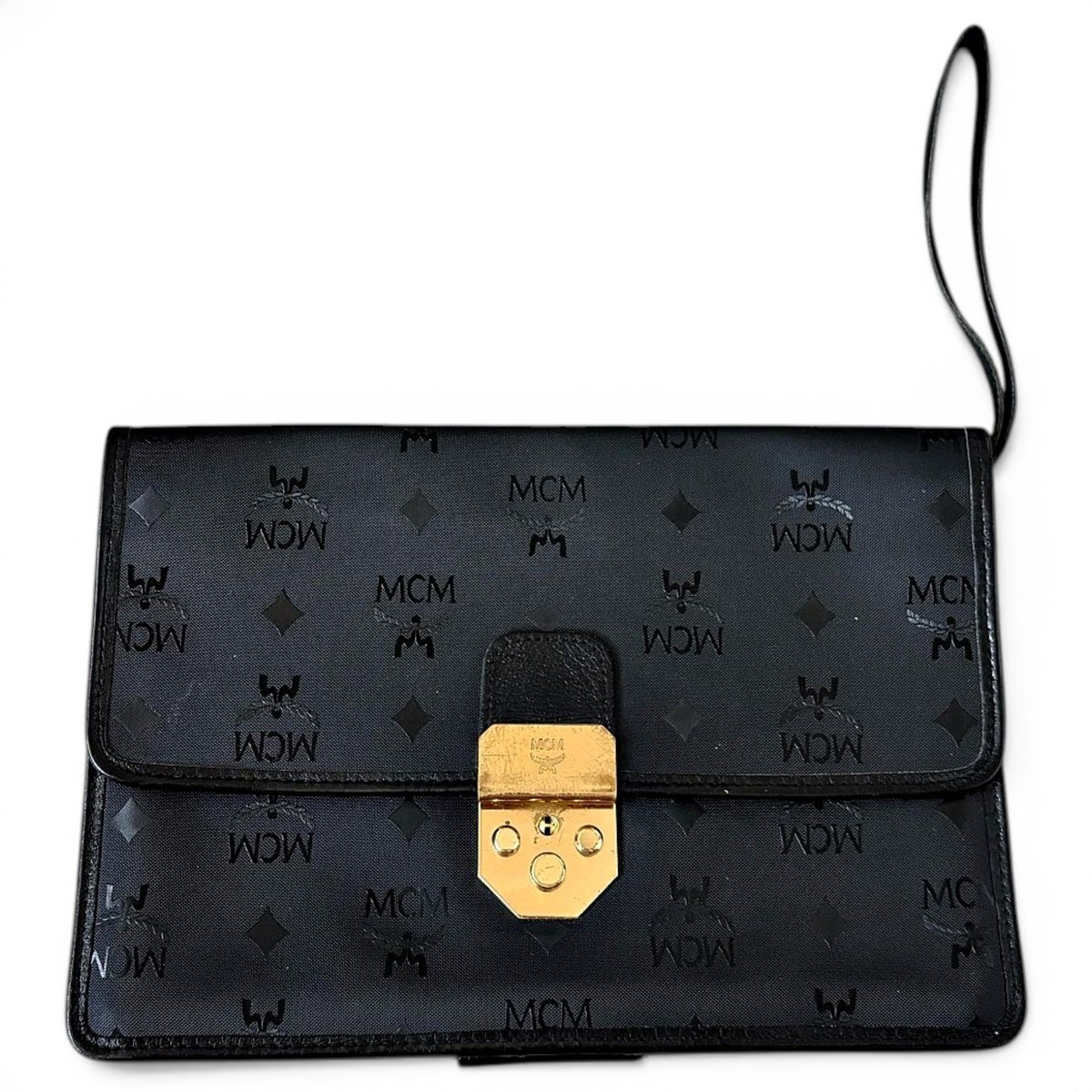 Leather clutch bag