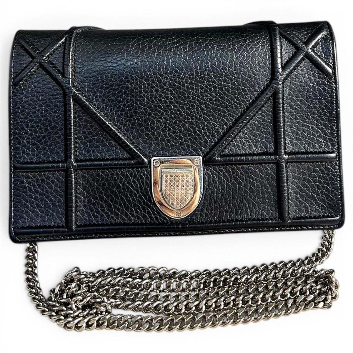 Diorama leather handbag