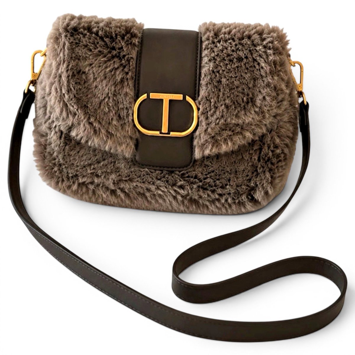 Faux fur crossbody bag