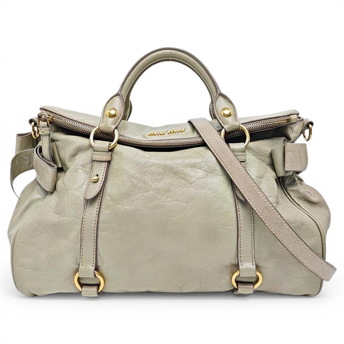 Bow bag leather handbag