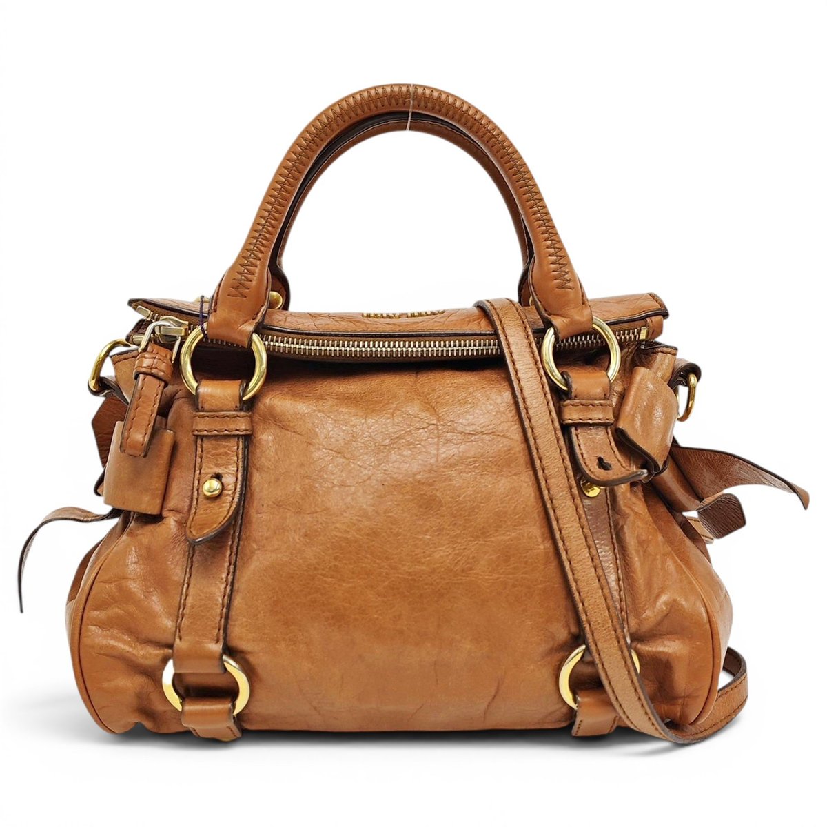 Bow bag leather handbag