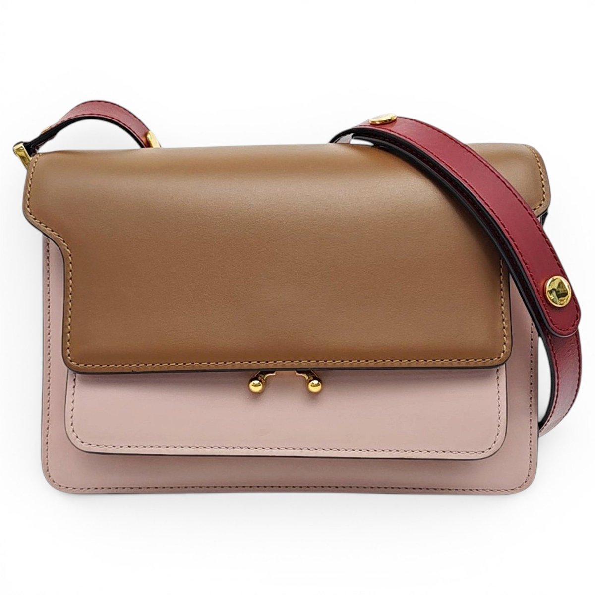 Trunk leather crossbody bag