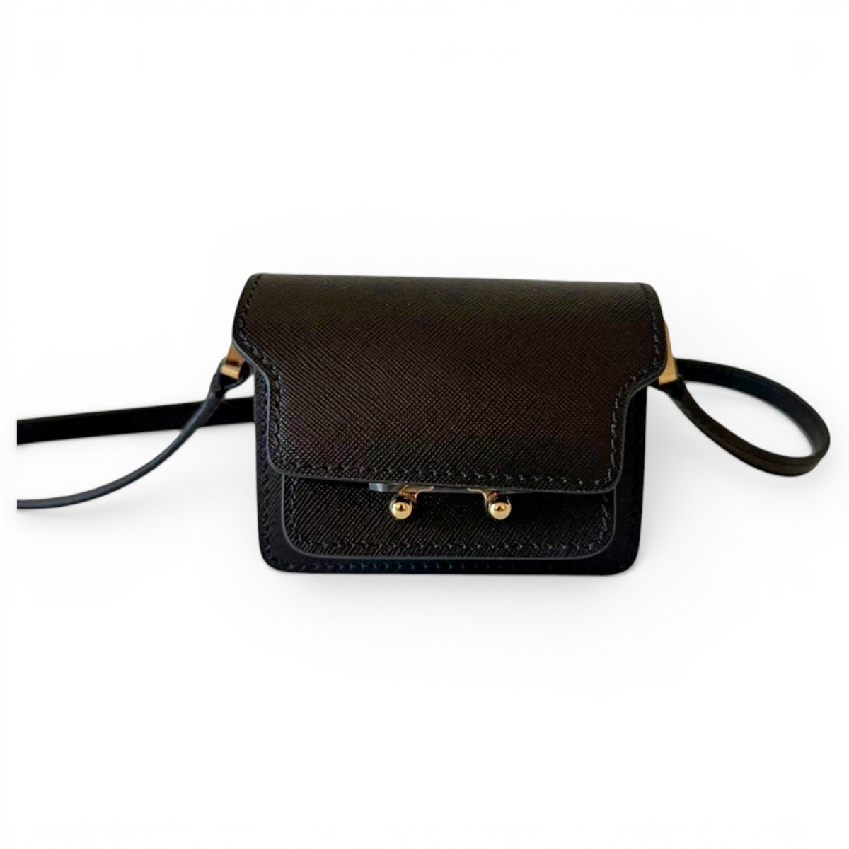 Trunk leather crossbody bag
