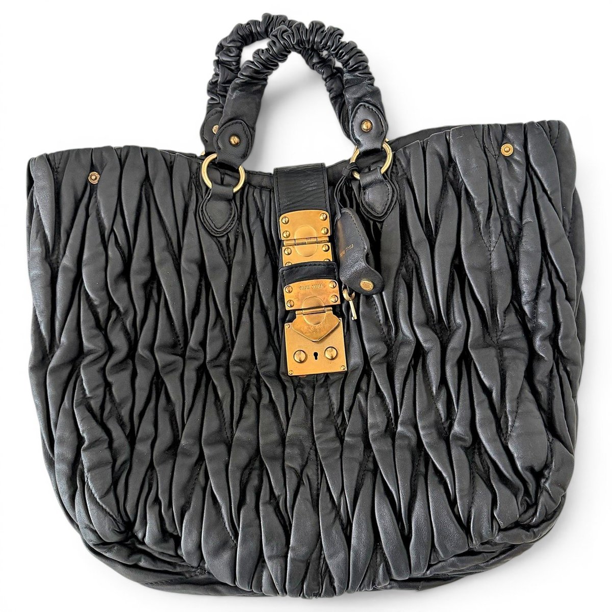 Coffer leather handbag
