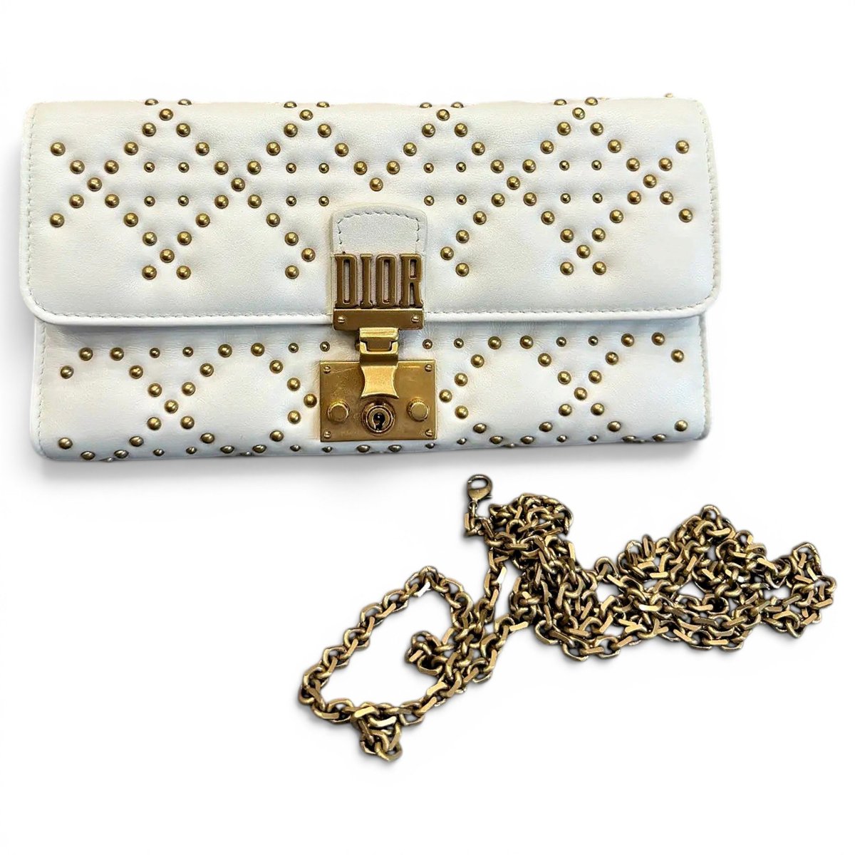 Lady Dior Wallet On Chain leather handbag