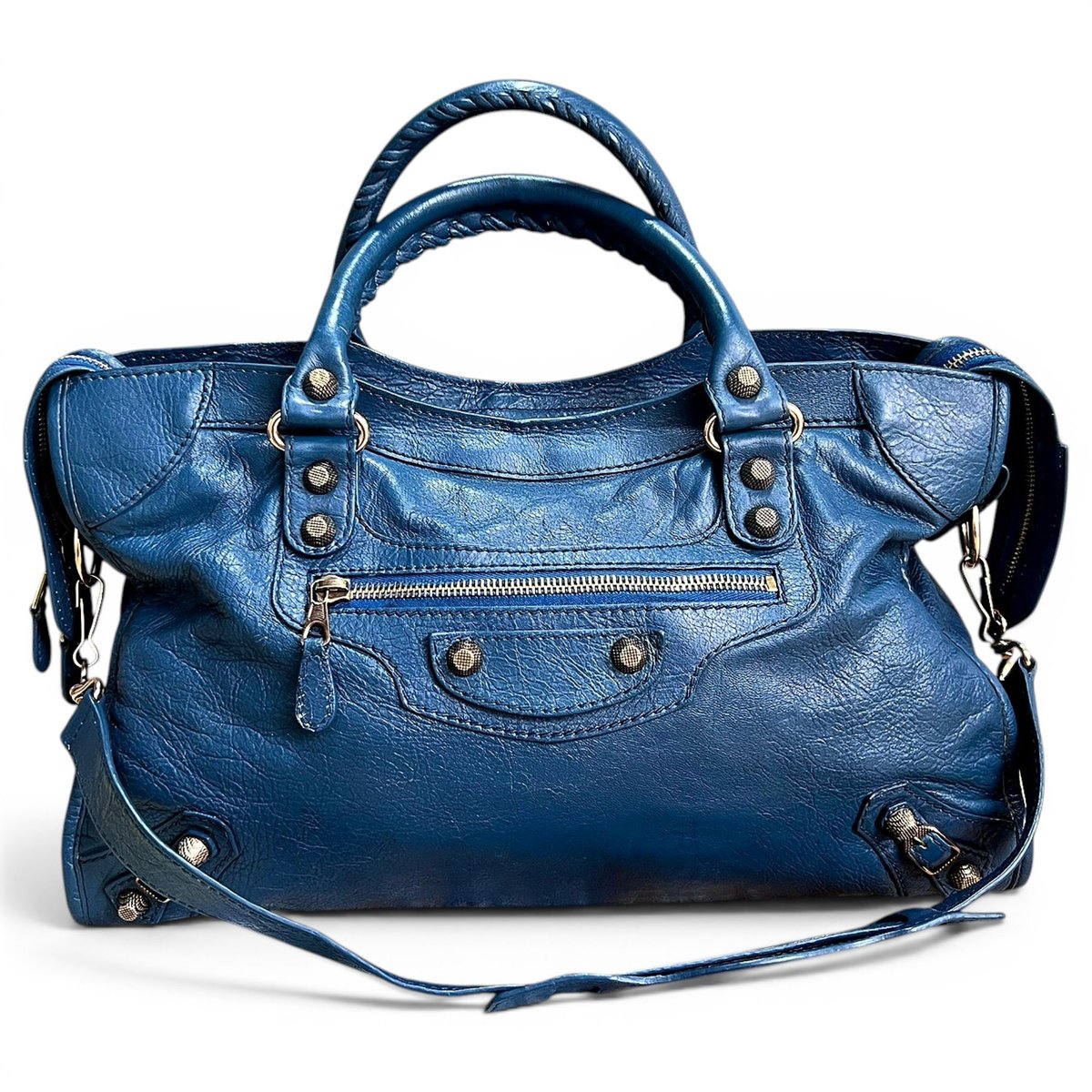 City leather handbag