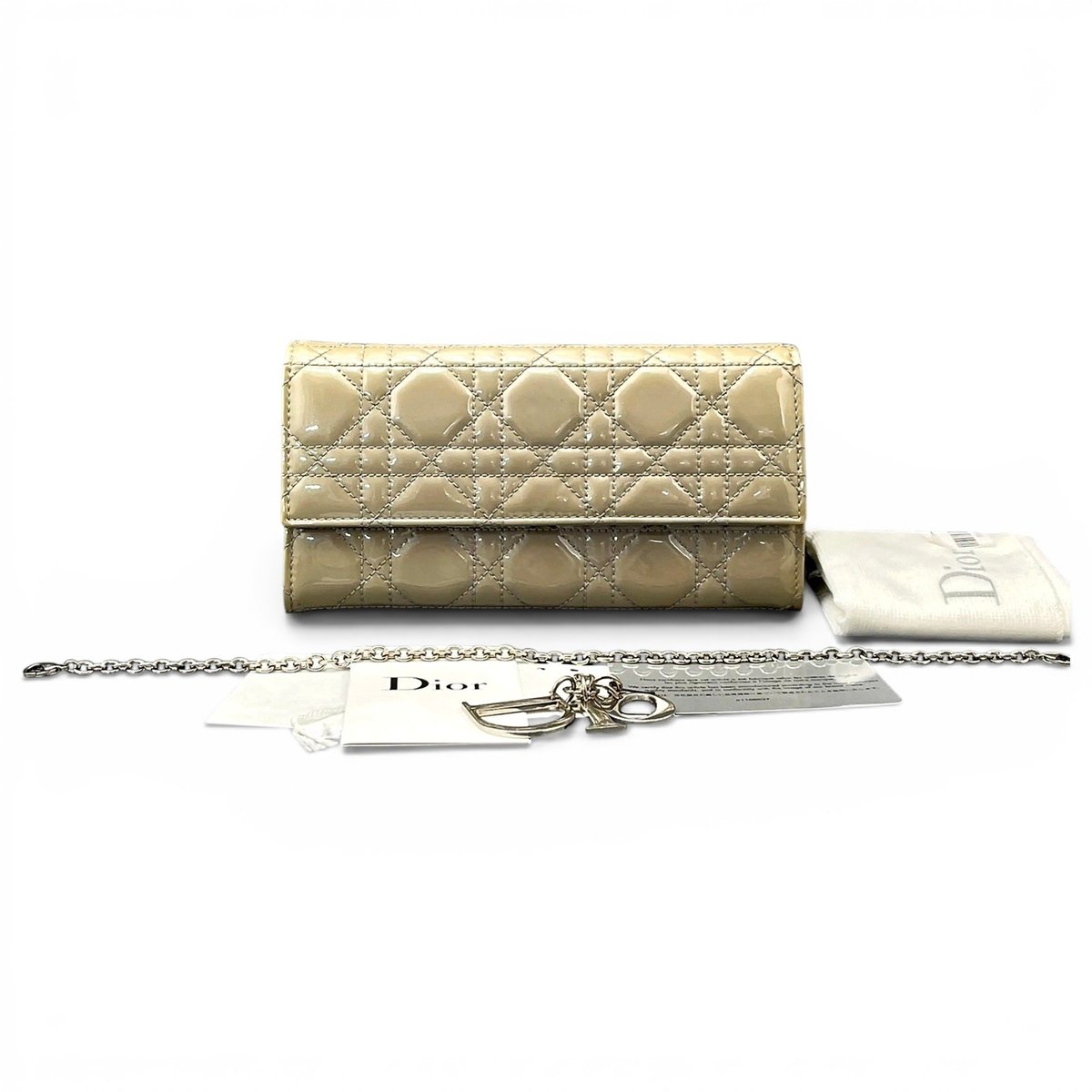 Lady Dior Wallet On Chain patent leather crossbody bag