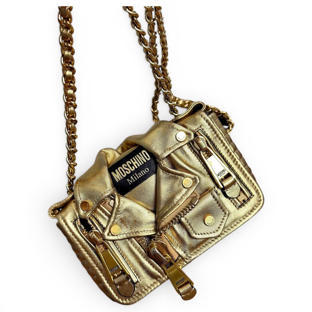 Biker leather crossbody bag