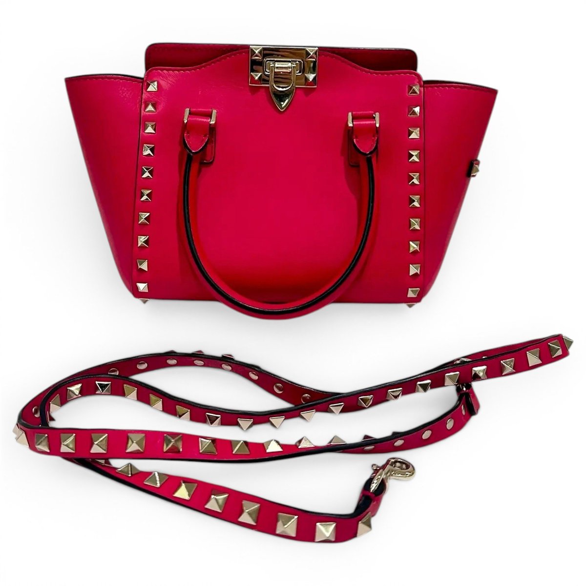 Rockstud leather crossbody bag