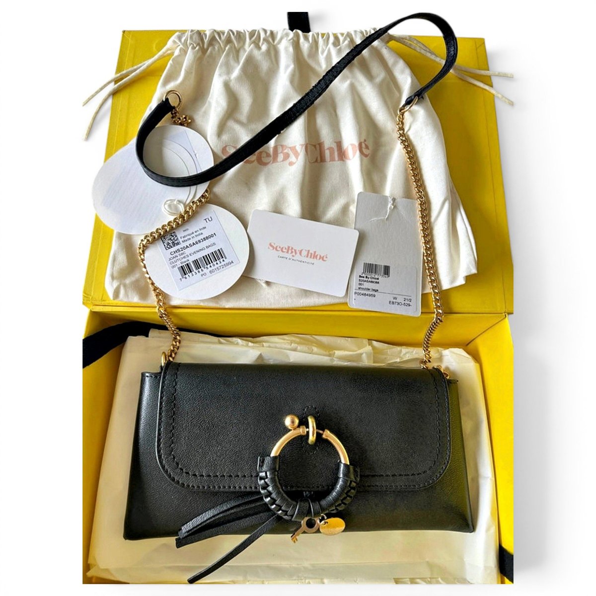 Leather clutch bag