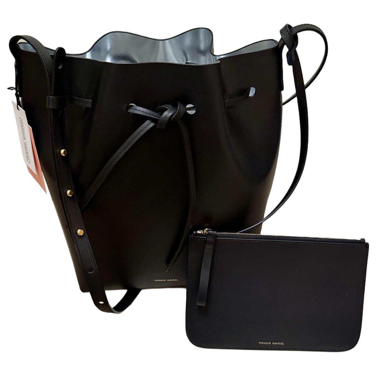 Bucket leather handbag