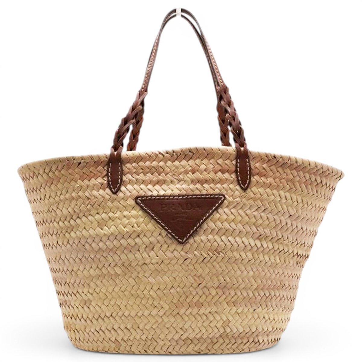 Triangle leather tote