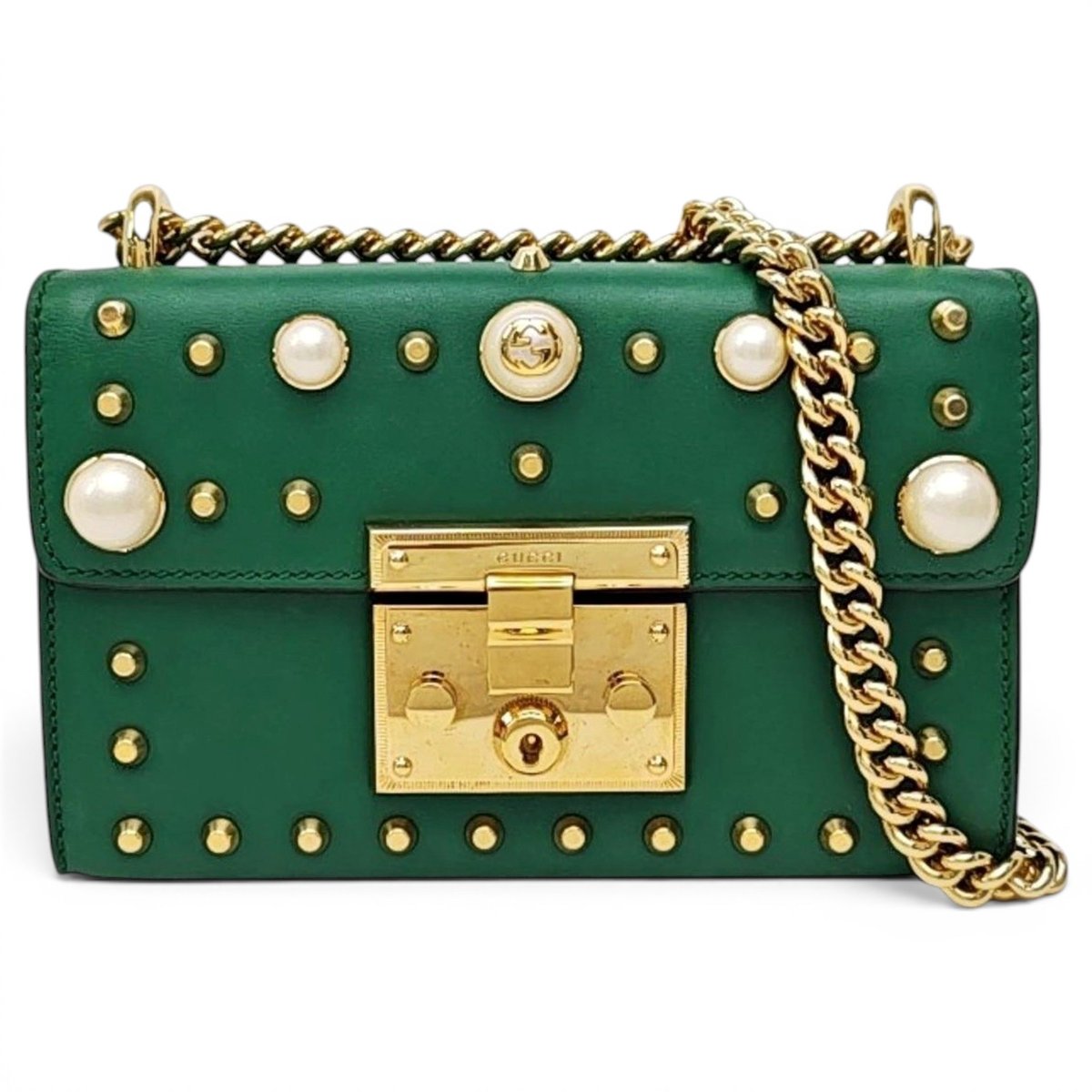 Padlock leather crossbody bag