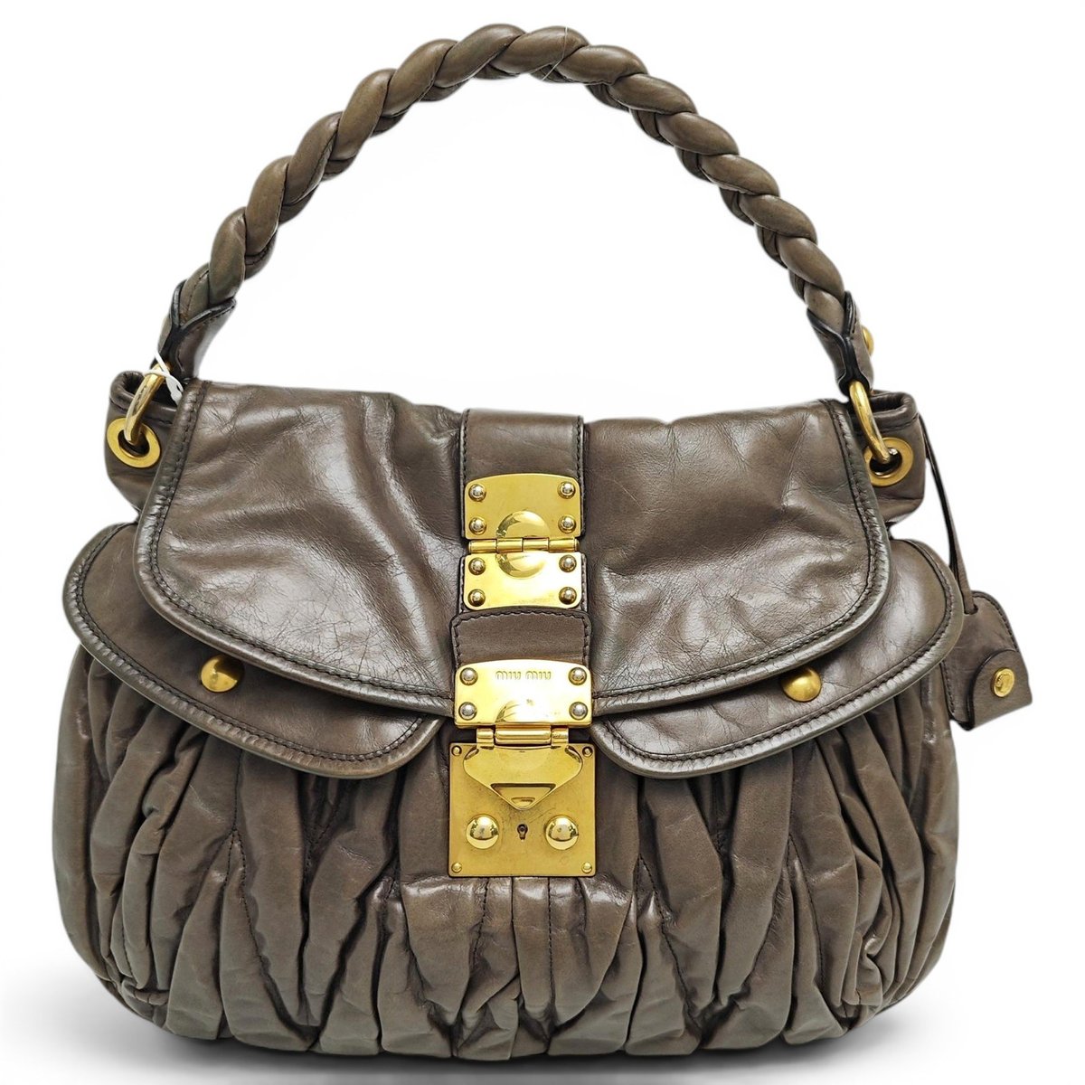 Coffer leather handbag