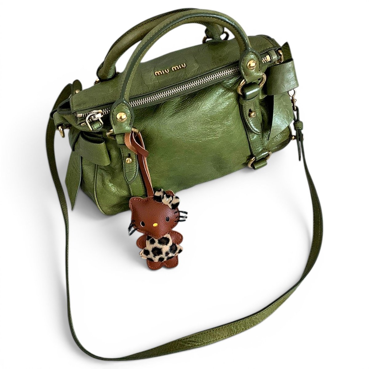 Bow bag leather handbag