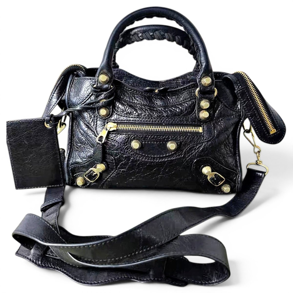 City leather handbag