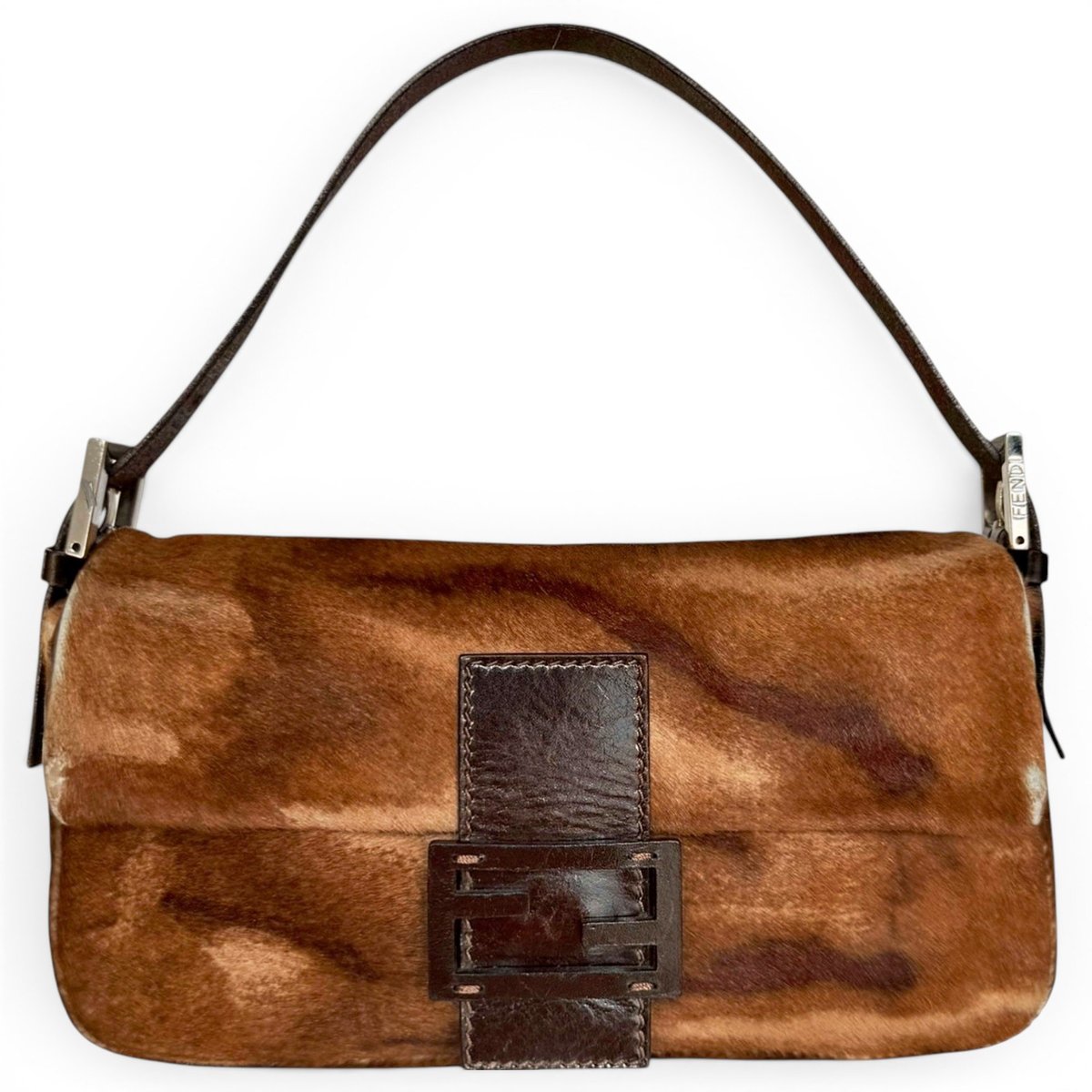 Baguette pony-style calfskin handbag