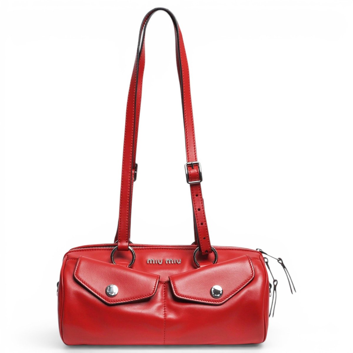 Pocket leather handbag