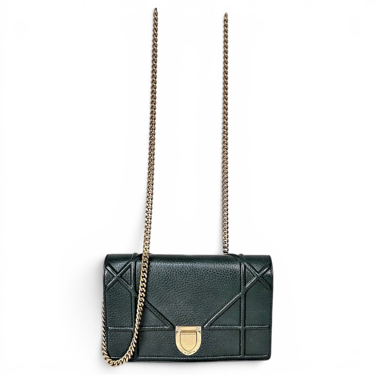 Wallet On Chain Diorama leather crossbody bag