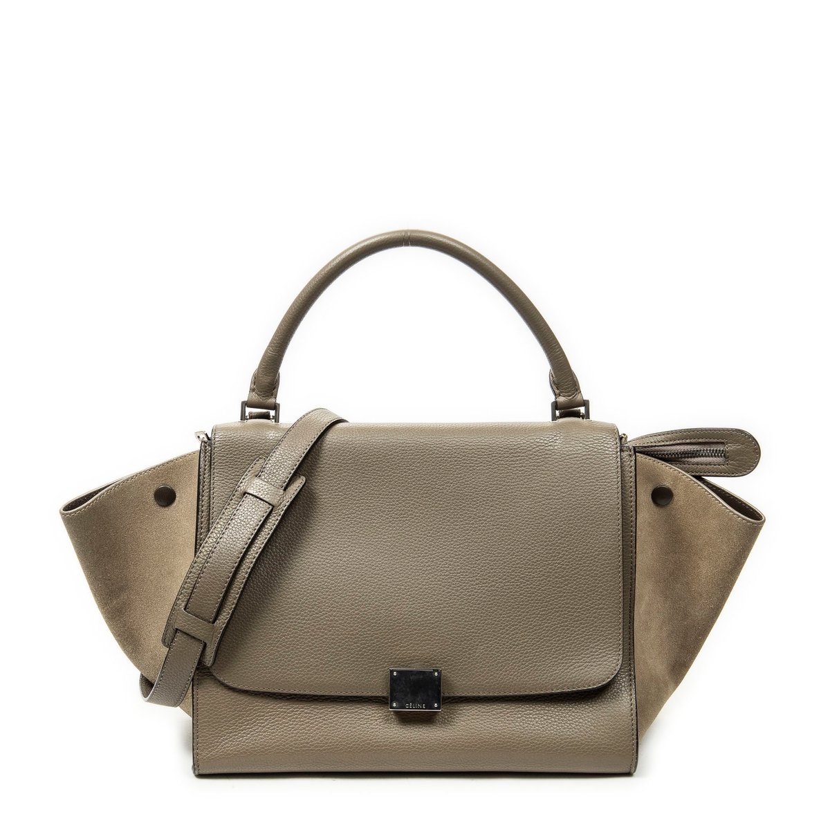 Trapèze leather handbag