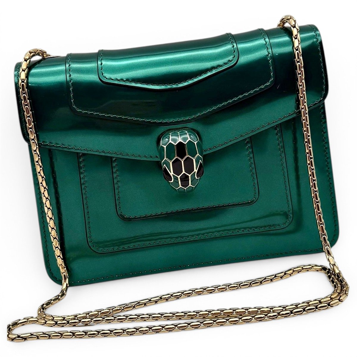Serpenti leather handbag