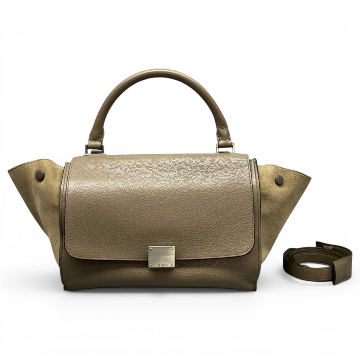 Trapèze leather handbag