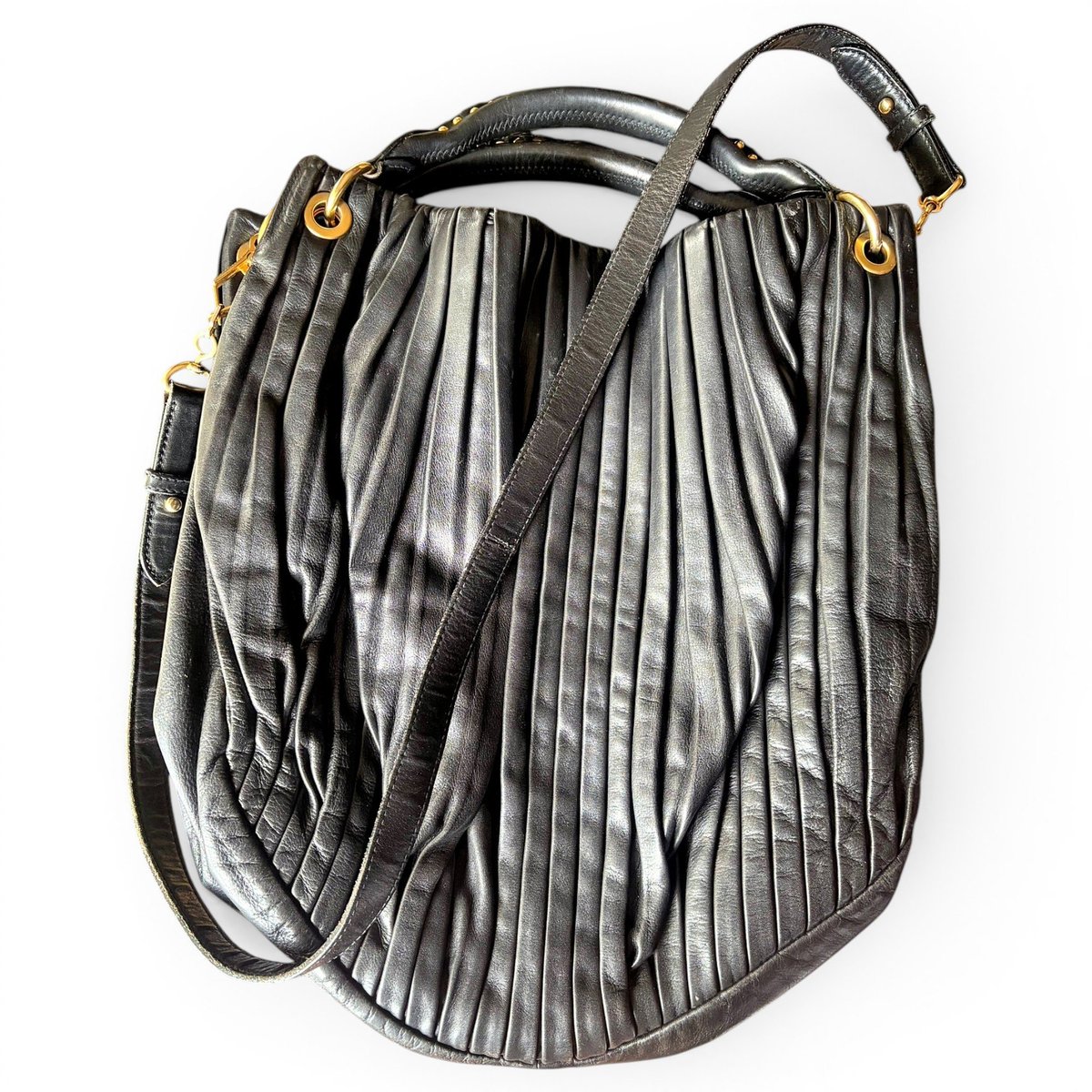 Madras leather crossbody bag