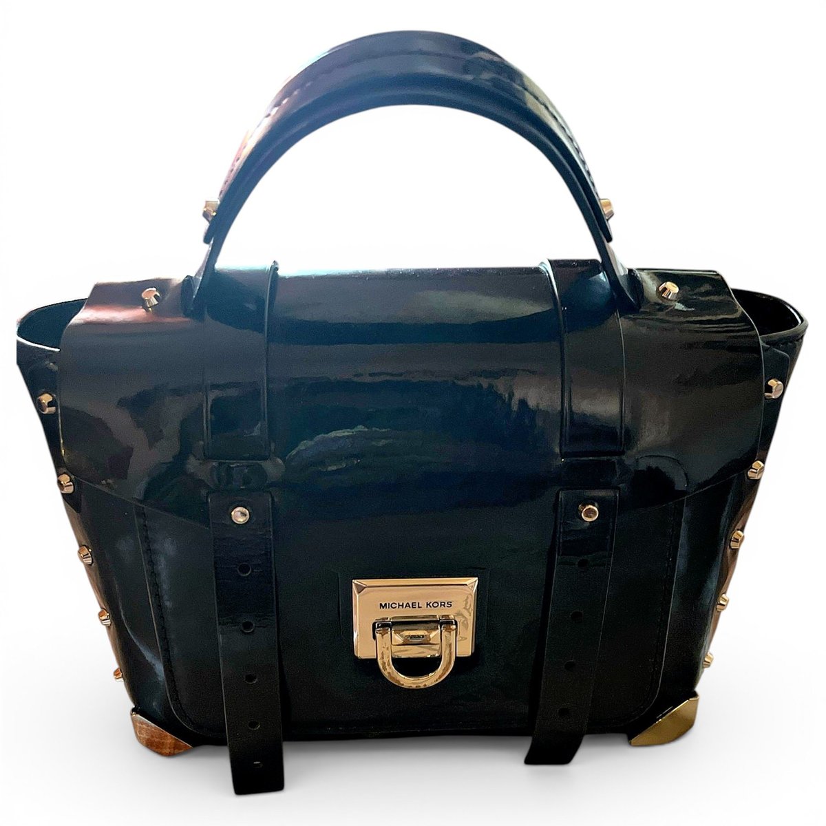 Manhattan patent leather satchel