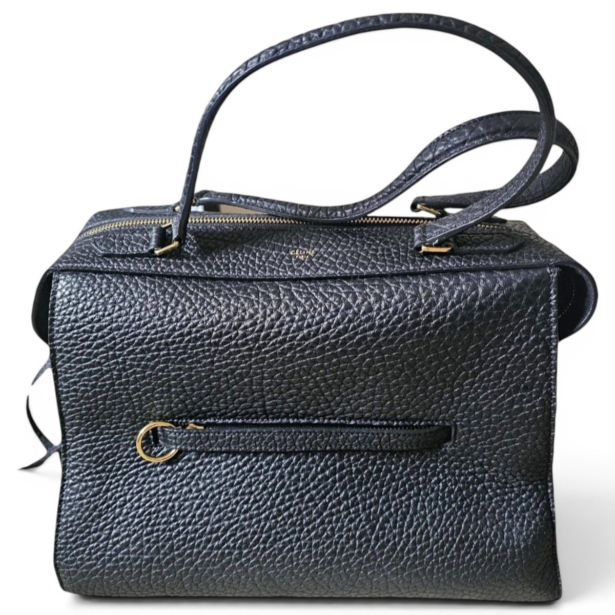 Ring leather handbag