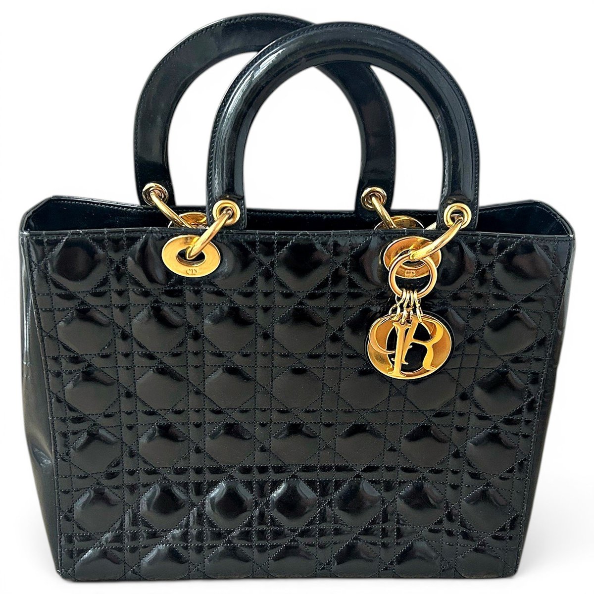 Lady Dior patent leather handbag
