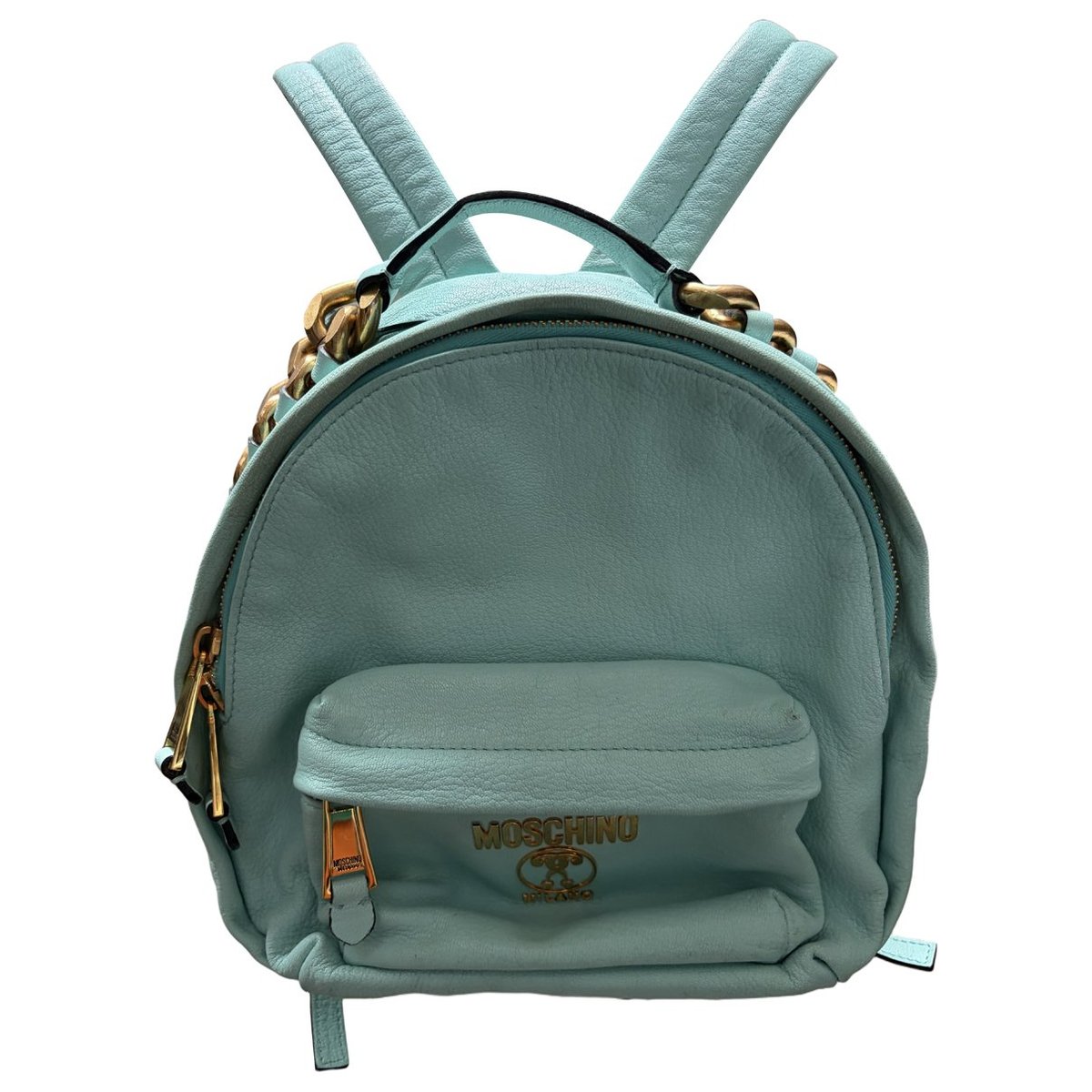 Biker leather backpack